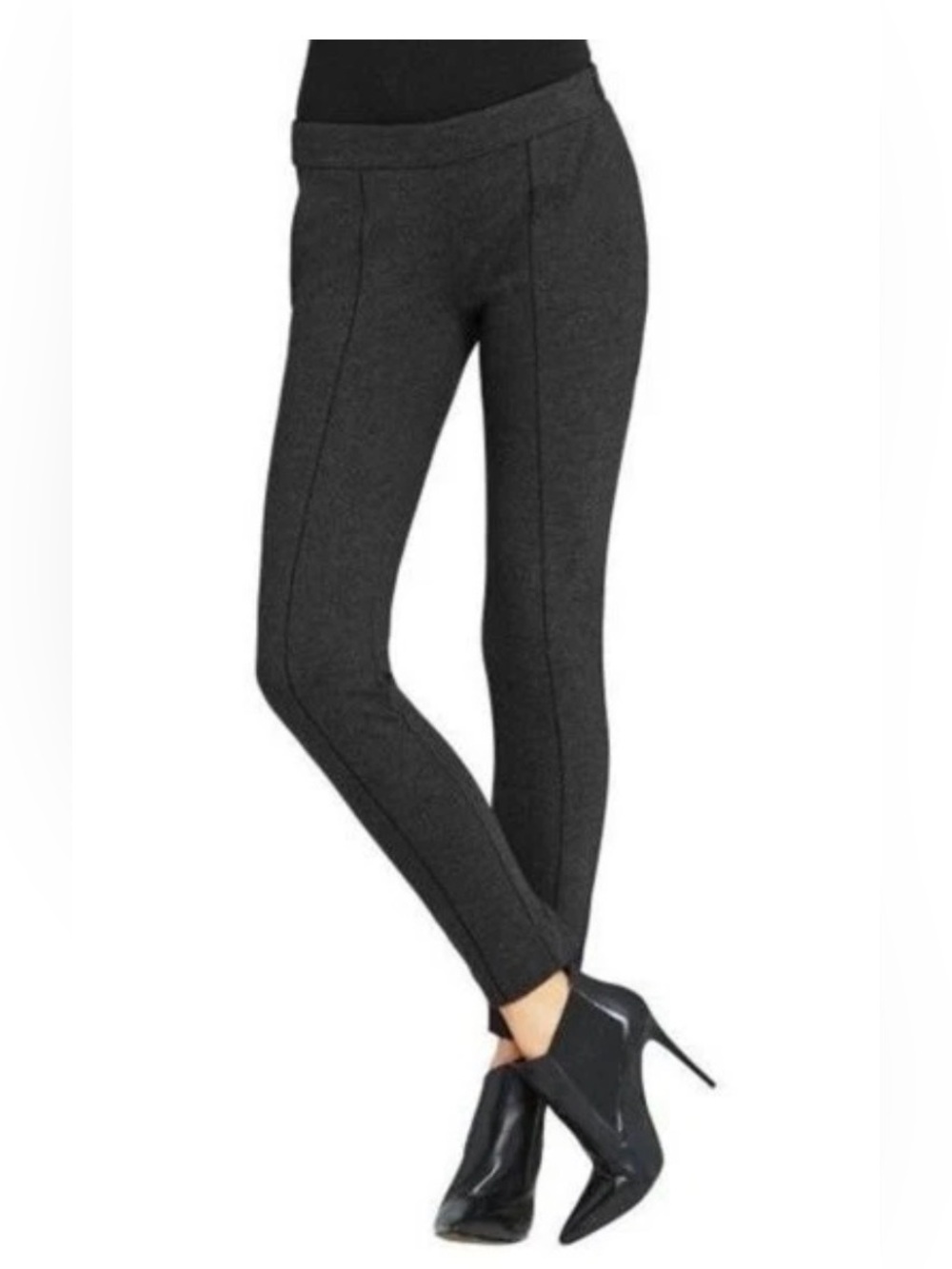 CABI Audrey Charcoal Gray Skinny Ponte Pants #967 Size 6 Stretch Side Zip #967